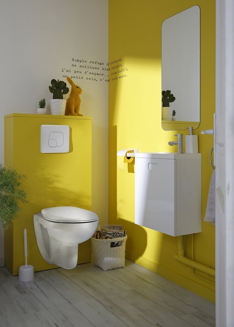 déco et optimisation petites toilettes idées rangements astucieux