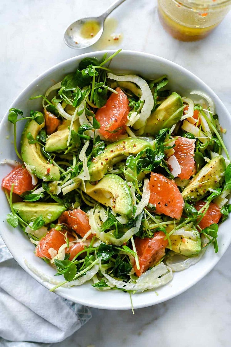 recette salade verte composée kiwi pamplemousse avocat idée entrée nouvel an