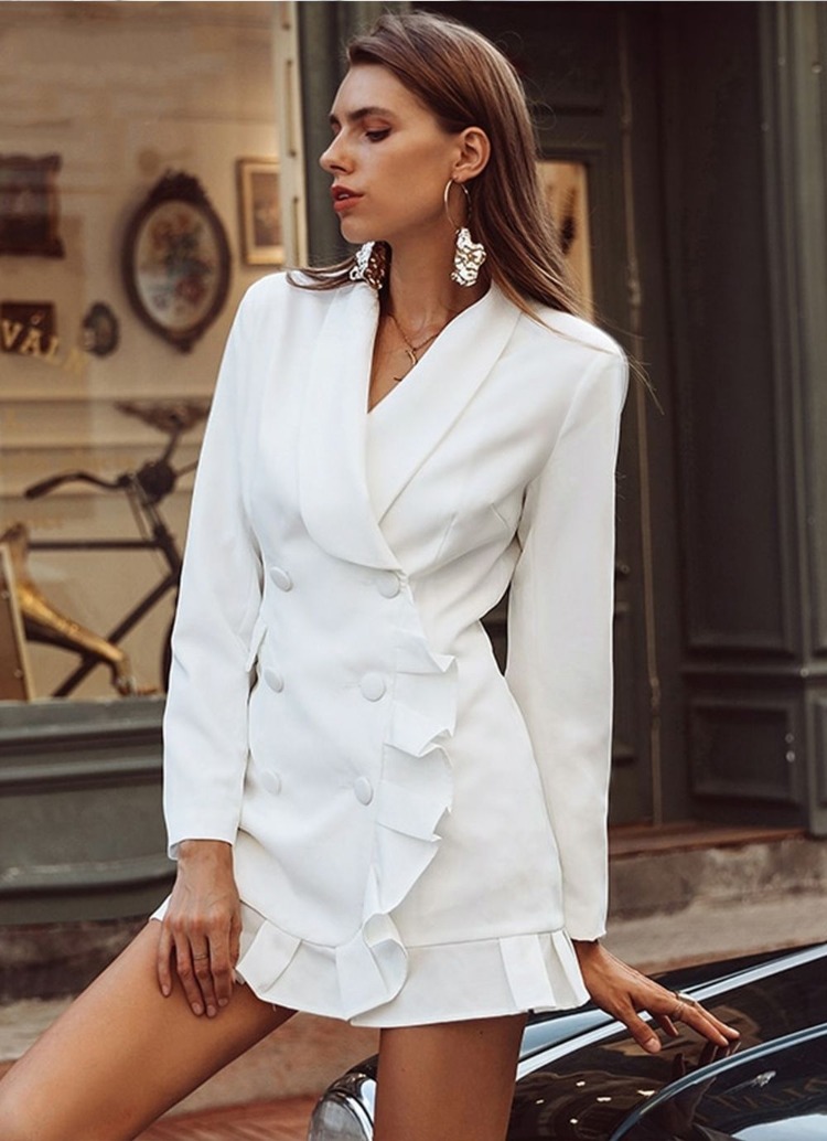 robe toxedo blanche tendance femmemode 2020