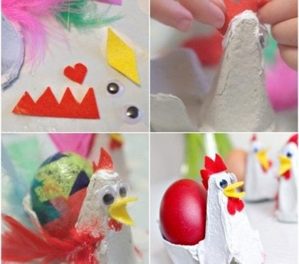 bricolage poule de Pâques maternelle tutoriel instructions activité manuelle enfants