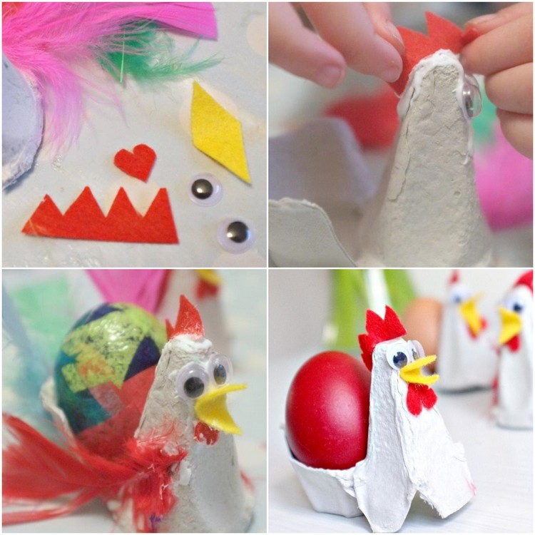 bricolage poule de Pâques maternelle tutoriel instructions activité manuelle enfants