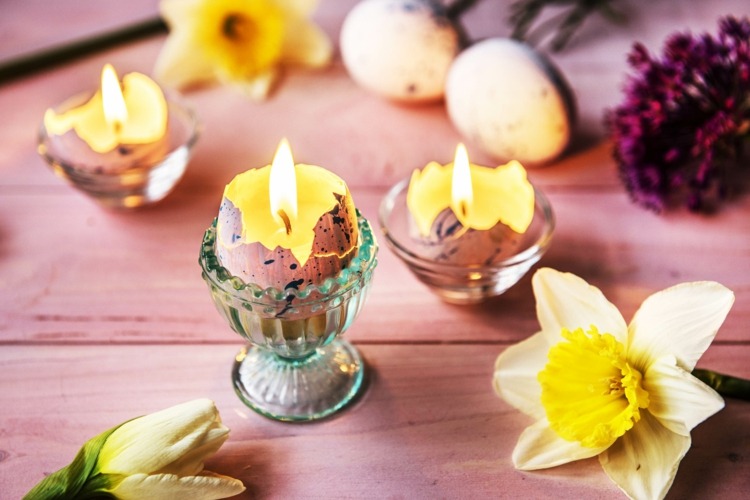 comment faire des bougies à partir de coquilles d'oeuf bricolage de printemps facile