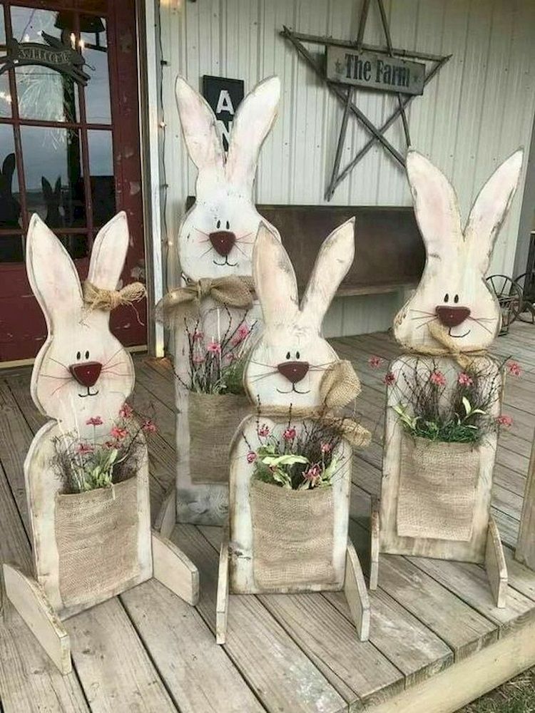diy lapins de Pâques fleurs ambiance ludique décoration véranda
