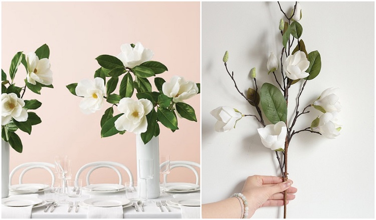 déco de table printemps fleurs de magnolia