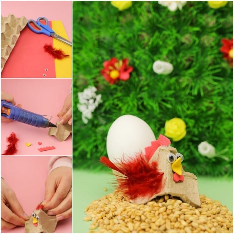 fabriquer une poule de Pâques enfants de la maternelle tutoriel facile