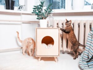 idées meubles diy pour cacher la litière de votre chat