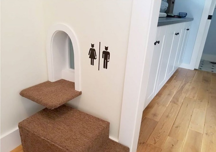 maison de toilette discrète pour chat design sur mesure