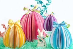 oeufs en carton effet 3D idée bricolage printemps décoration de Pâques tuto