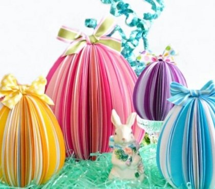 oeufs en carton effet 3D idée bricolage printemps décoration de Pâques tuto