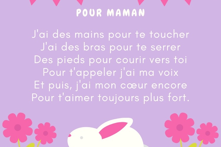 Poèmes fête des mères maternelle à télécharger gratuit