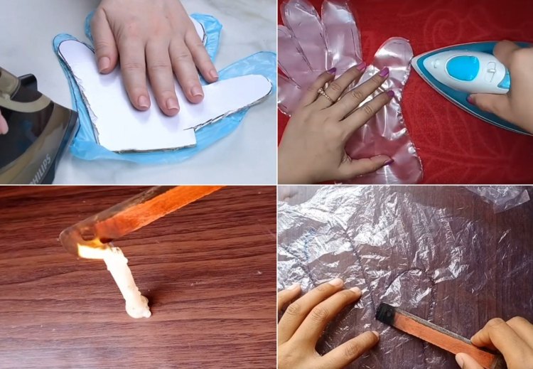 gants jetables faits maison sacs en plastique tutoriel facile