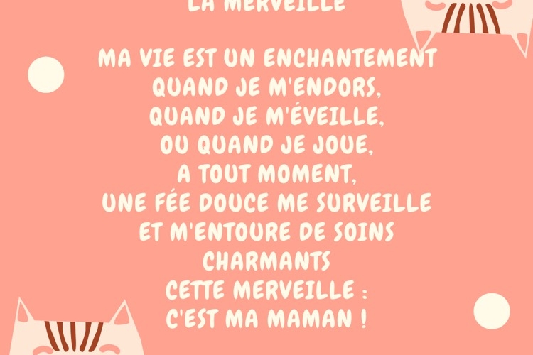 Poèmes fête des mères maternelle à télécharger gratuit