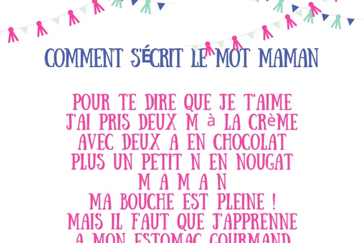 Poèmes fête des mères maternelle à télécharger gratuit
