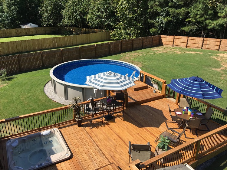 comment habiller une piscine hors sol aménagement terrasse en bois avec piscine