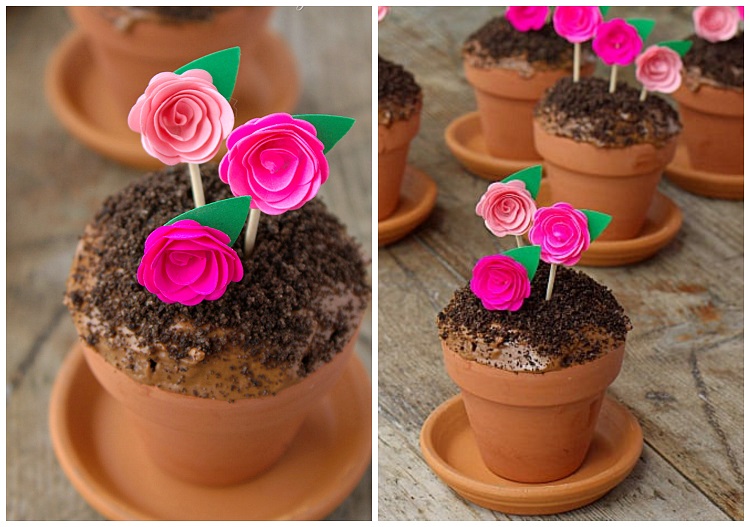 muffin dans un pot de fleurs idée bouquet gourmand à fabriquer soi même pour la fête des mères 2020
