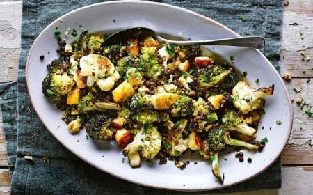 recette épatante de Jamie Oliver brocoli chou-fleur halloumi
