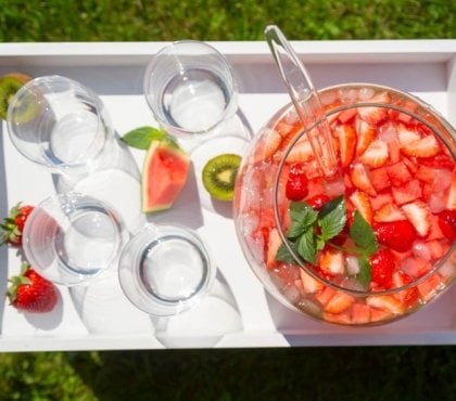 cocktail pasteque punch pasteque fraises kiwi menthe