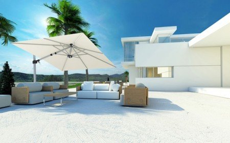 parasol déporté terrasse moderne salon de jardin luxe parasol modèle fratello