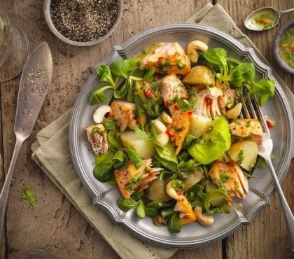 recettes minceur soir salade exotique aux agrumes saumon citronné