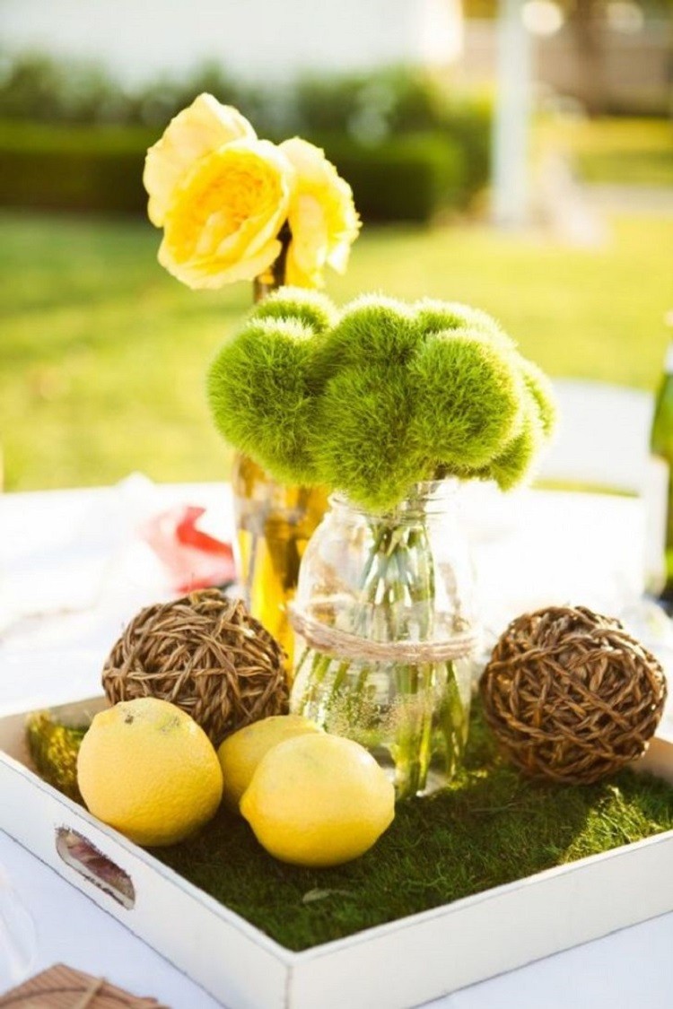 decoration de table simple avec des citrons