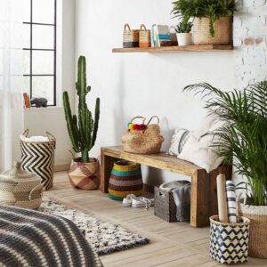 déco intérieur bohème chic panier raphia cache pat ambiance exotique