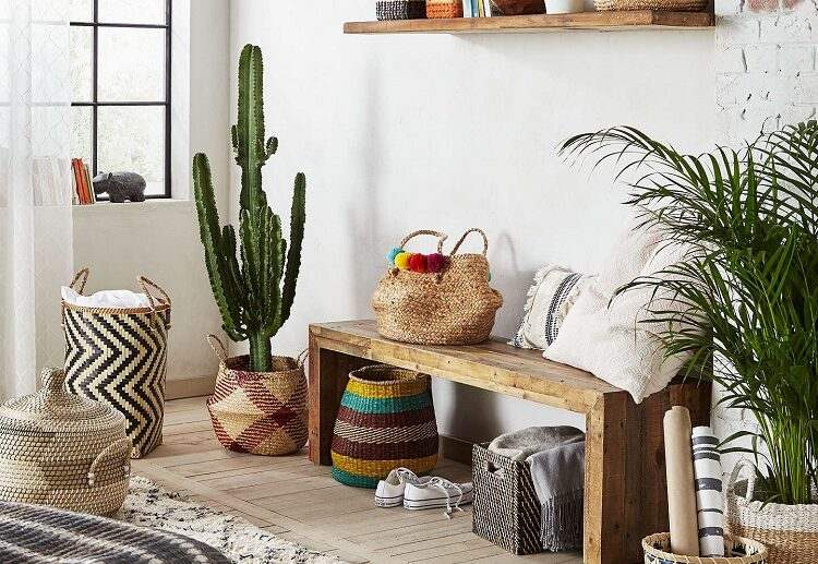 déco intérieur bohème chic panier raphia cache pat ambiance exotique