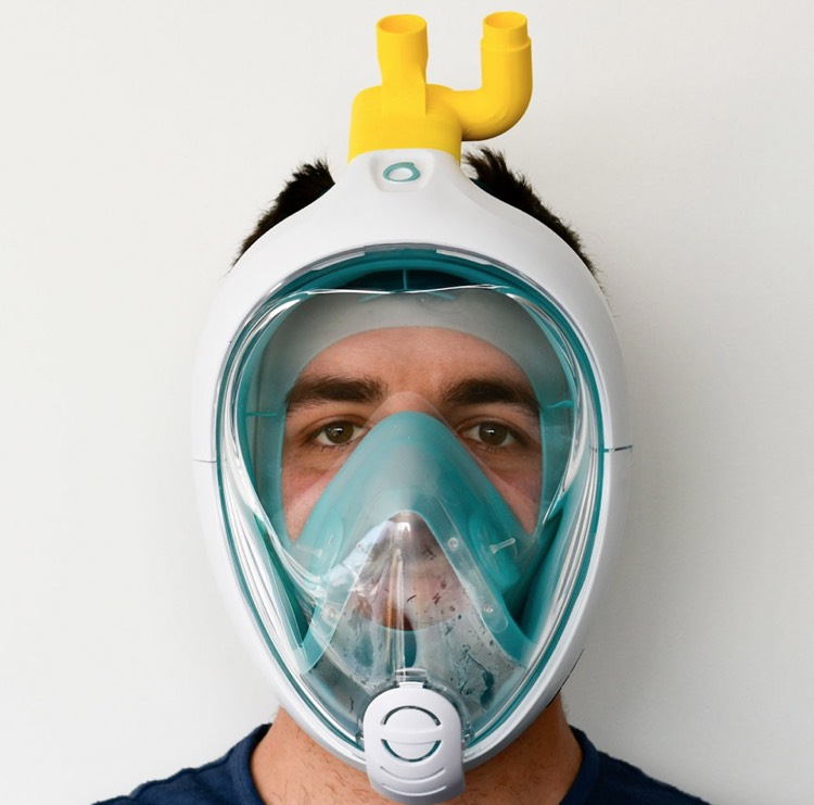masque de protection Covid 19 masque de plongée intégral Easybreath Decathlon