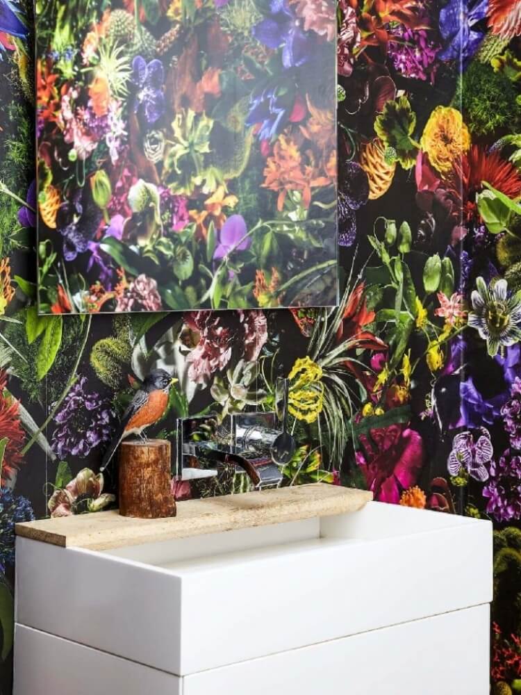 papier peint amovible salle de bain exquise