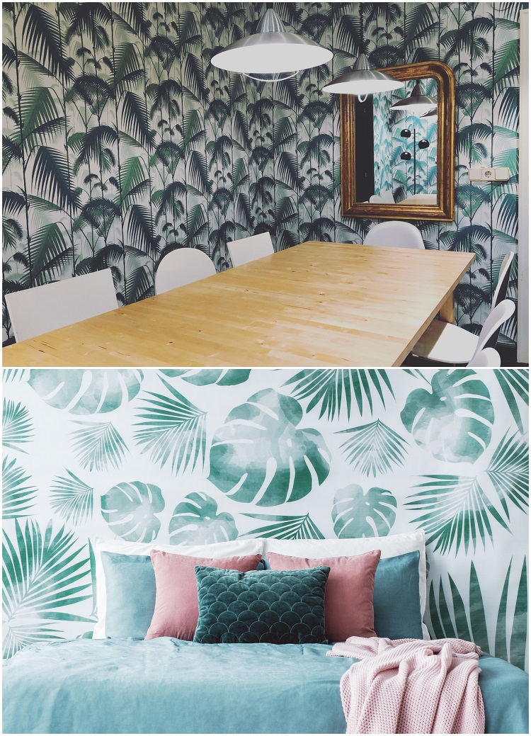 papier peint panoramique jungle imprimé tropical revêtement mural tendance