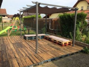 terrasse en palette aire repos jeux