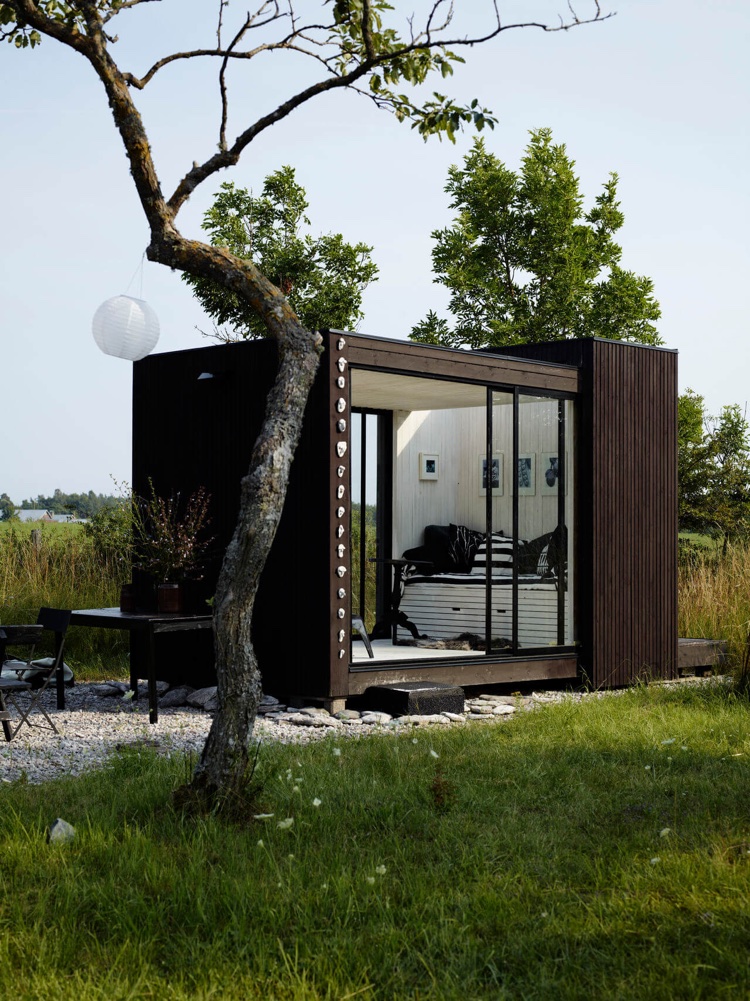 abri jardin bois design moderne bureau domicile porte vitree coulissante