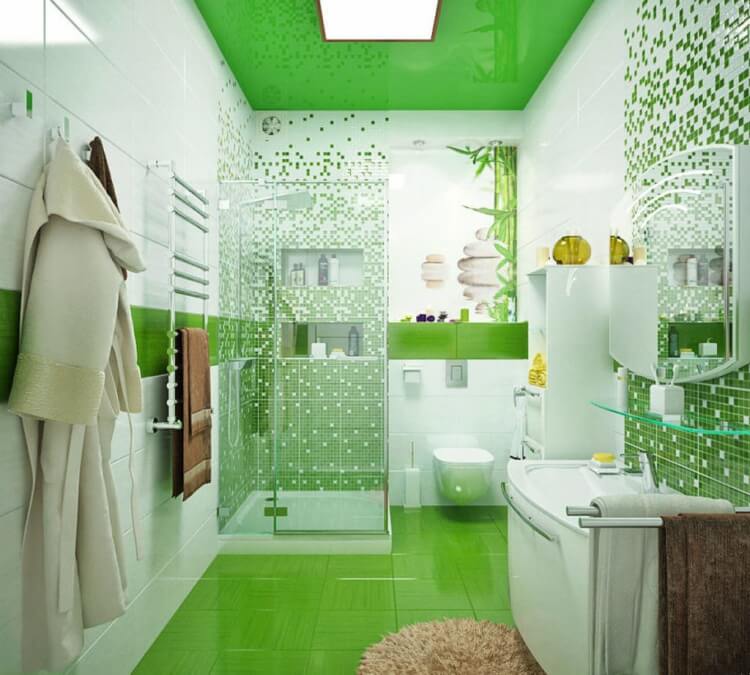 agrandir petite salle de bains combinaison blanc vert