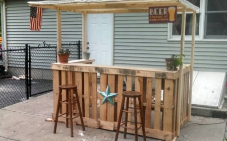 bar extérieur palette abri bois comptoir étroit