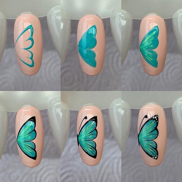dessiner dessin papillon diy turquoise