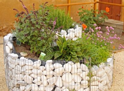 jardiniere gabion spirale herbes aromatiques