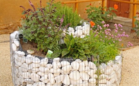 jardiniere gabion spirale herbes aromatiques