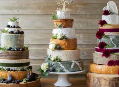 piece montee fromages pour mariage deco fruits et fleurs