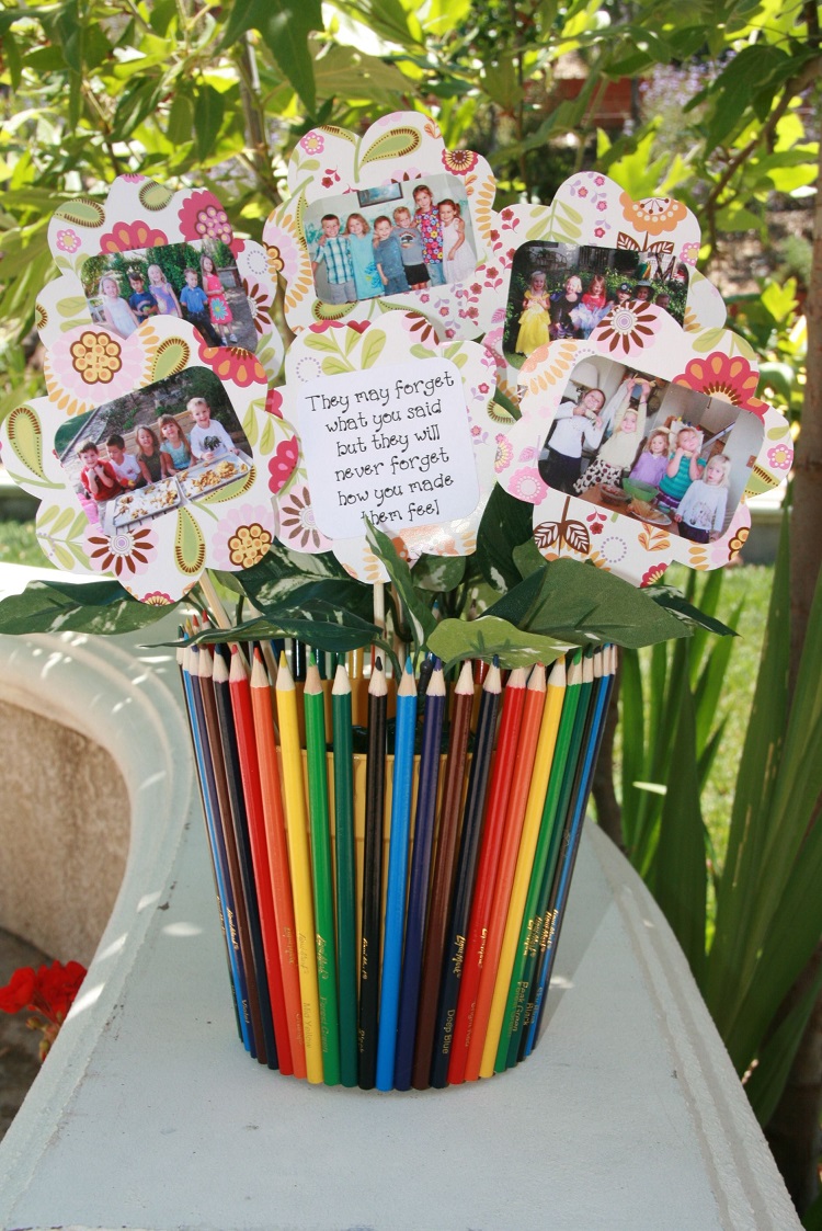 pot de fleurs diy crayons photos personalisé sentimentale étudiants enfant