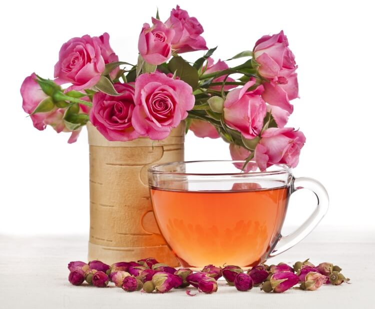 thé à la rose soulager douleur détente