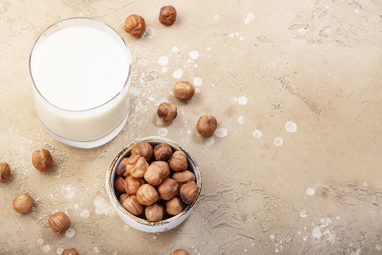 vegan hazelnut nut milk lait calories