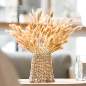 Queue de lièvre naturelle en vase de style boho-chic