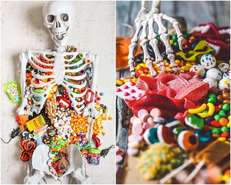 apéro halloween original plateau gourmand squelette diy hallwoeen candy board