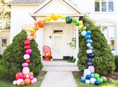 arche citrouille halloween DIY idee deco jardin porche