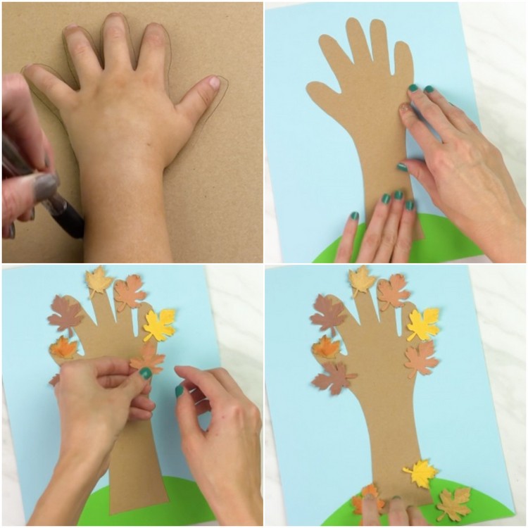 bricolage automne maternelle en papier diy arbre automnal