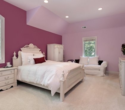 couleur peinture chambre à coucher nuances rose contrastantes