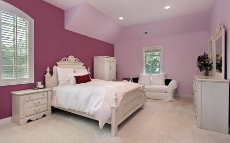 couleur peinture chambre à coucher nuances rose contrastantes