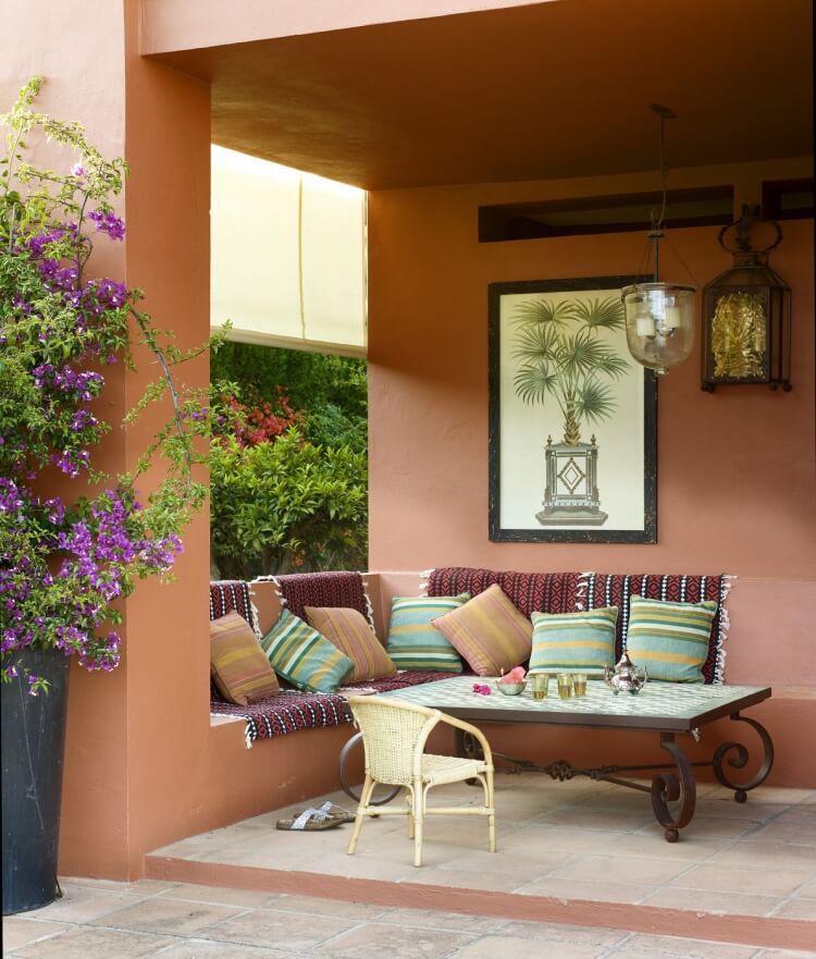 couleur terracotta murs terrasse peints couleur terre cuite