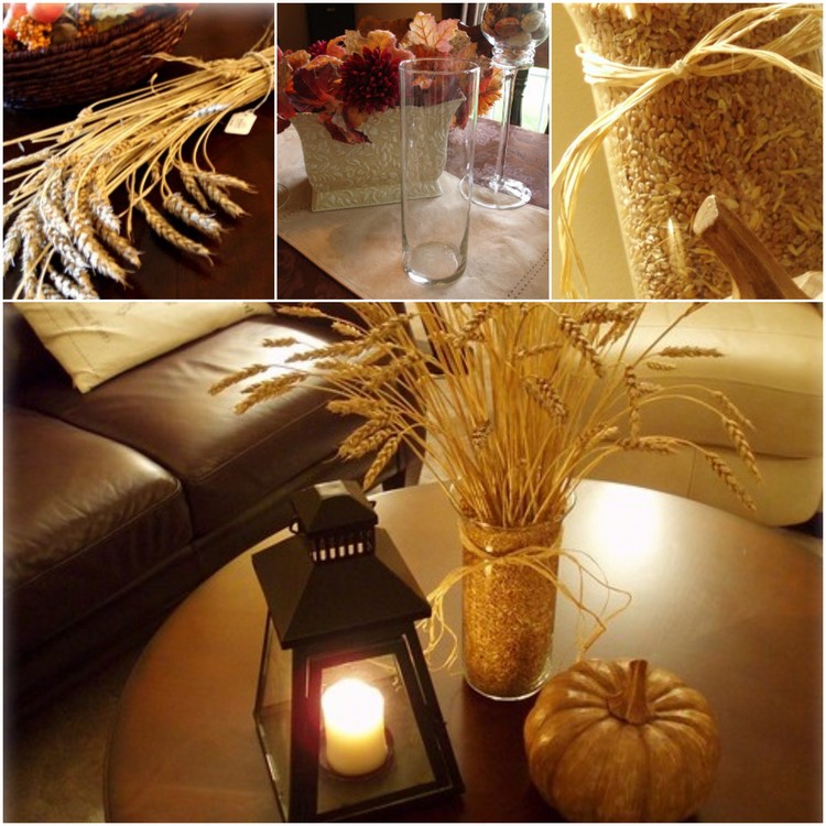 decoration de table automne à faire soi-meme épis de blé instructions