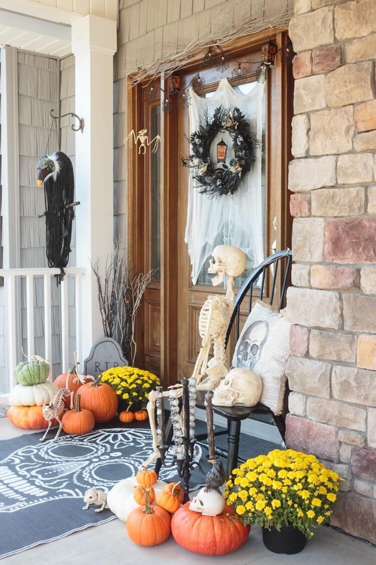 decoration halloween porche