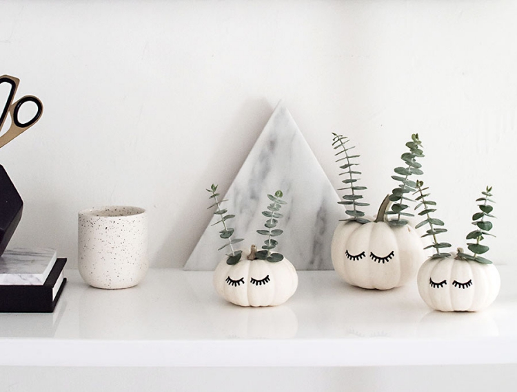 décoration mini citrouille minimaliste têtes lapins sorcières